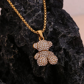 Colar Pingente Ursinho Banhado a Ouro 18K