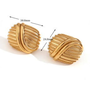 Brincos Elegantes de Botão com Zircônia