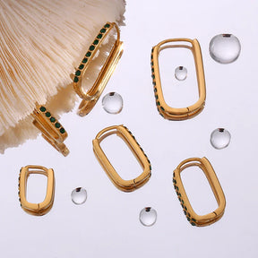 Argolas Elegantes com Zircônia Verde