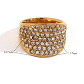 Anel Elegante com Zircônias e Aço Inoxidável