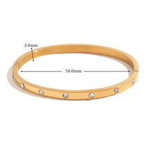 Pulseira Burnetts Joias Dourada com Zircônia e Aço Inoxidável
