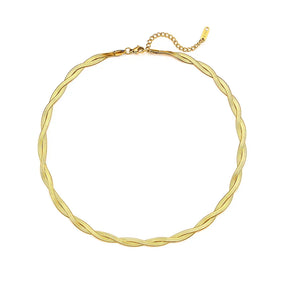 Colar e Pulseira Trançados Banhados a Ouro Burnetts