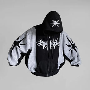 Moletom Y2k vintage zip up hoodie harajuku retalhos gótico streetwear hip hop oversized moletom masculino feminino