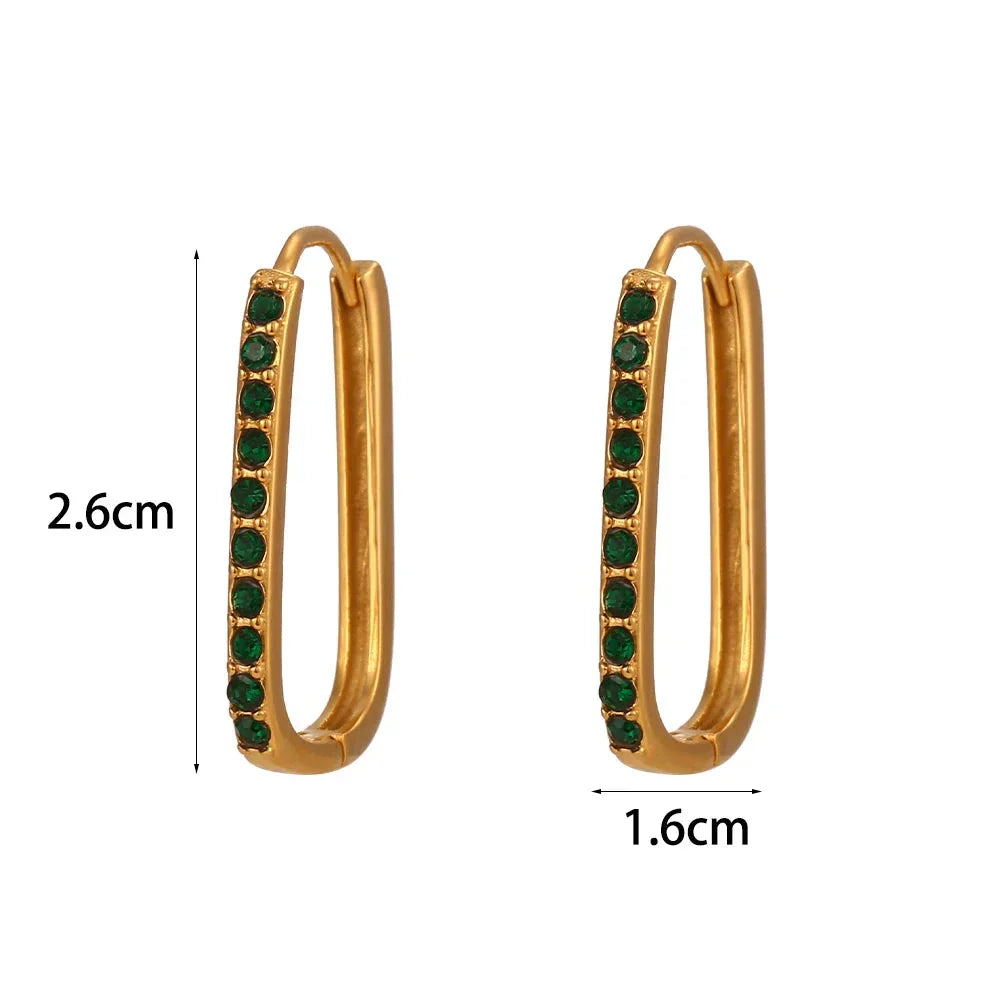 Argolas Elegantes com Zircônia Verde