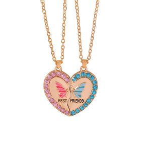2 Pcs/Set Best Friend Necklace Creative Pentagram Pendant Alloy Accessories Friendship Necklace Best Friend Alloy Pendant