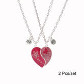 2 Pcs/Set Magnetism Best Friends Pendant Necklace for Women Cute Butterfly Flower Broken Heart Clavicle Chain BFF Best Friends