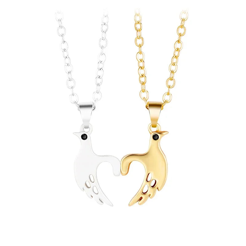 2pcs/set Pull Hook Hands Couple Necklace Pinky Swear Promise Love Hug Chain Necklace for Best Friend Couples Birthday Gifts