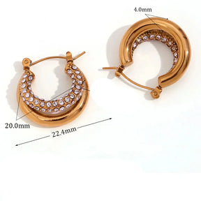 Brinco de Argola TT Dourado com Zircônias
