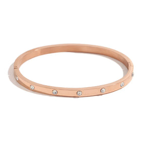 Pulseira Burnetts Joias Dourada com Zircônia e Aço Inoxidável