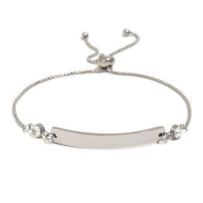 Pulseira Elegante com Placa de Zircônia Ajustável