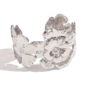 Pulseira Flor Aberta Banhada a Ouro 18K