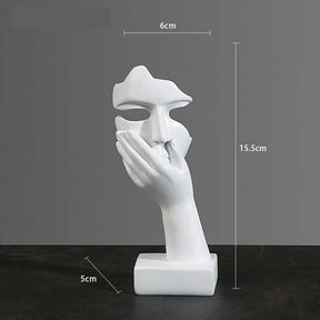 O Silêncio é Ouro - Estatueta Pensador de Arte Abstrata