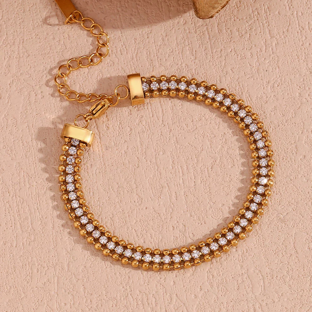 Pulseira de Zircônia Banhada a Ouro 18K Burnetts