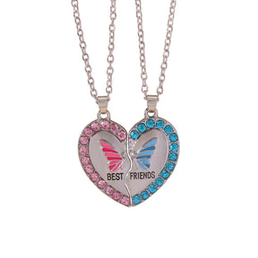2 Pcs/Set Best Friend Necklace Creative Pentagram Pendant Alloy Accessories Friendship Necklace Best Friend Alloy Pendant