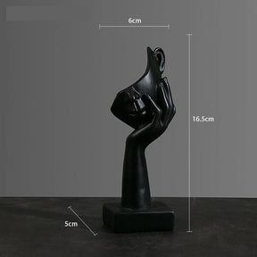 O Silêncio é Ouro - Estatueta Pensador de Arte Abstrata