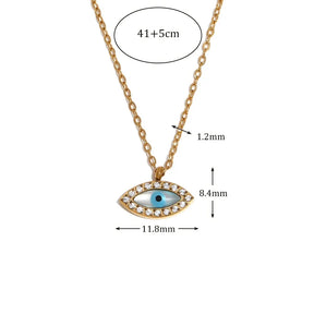 Colar Pingente Olho Grego Zircônia Aço Inoxidável 18K