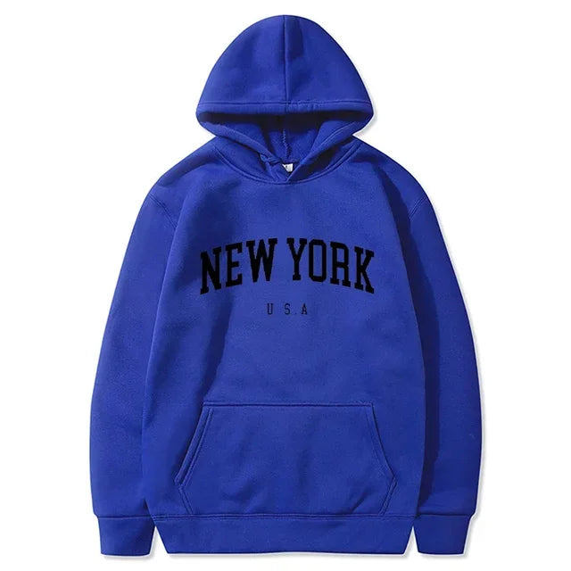 Unissex nova york - New York eua cidade hoodies moda carta impressa moletom gráfico solto casual harajuku com capuz pulôver sportwear