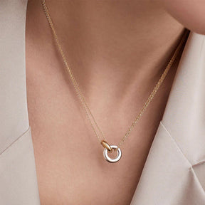 Colar Elegante de Aço Inoxidável Bicolor