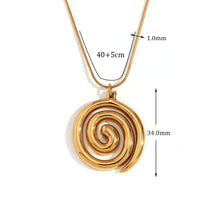 Colar Espiral Dourado com Corrente Cobra
