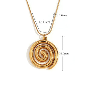 Colar Espiral Dourado com Corrente Cobra