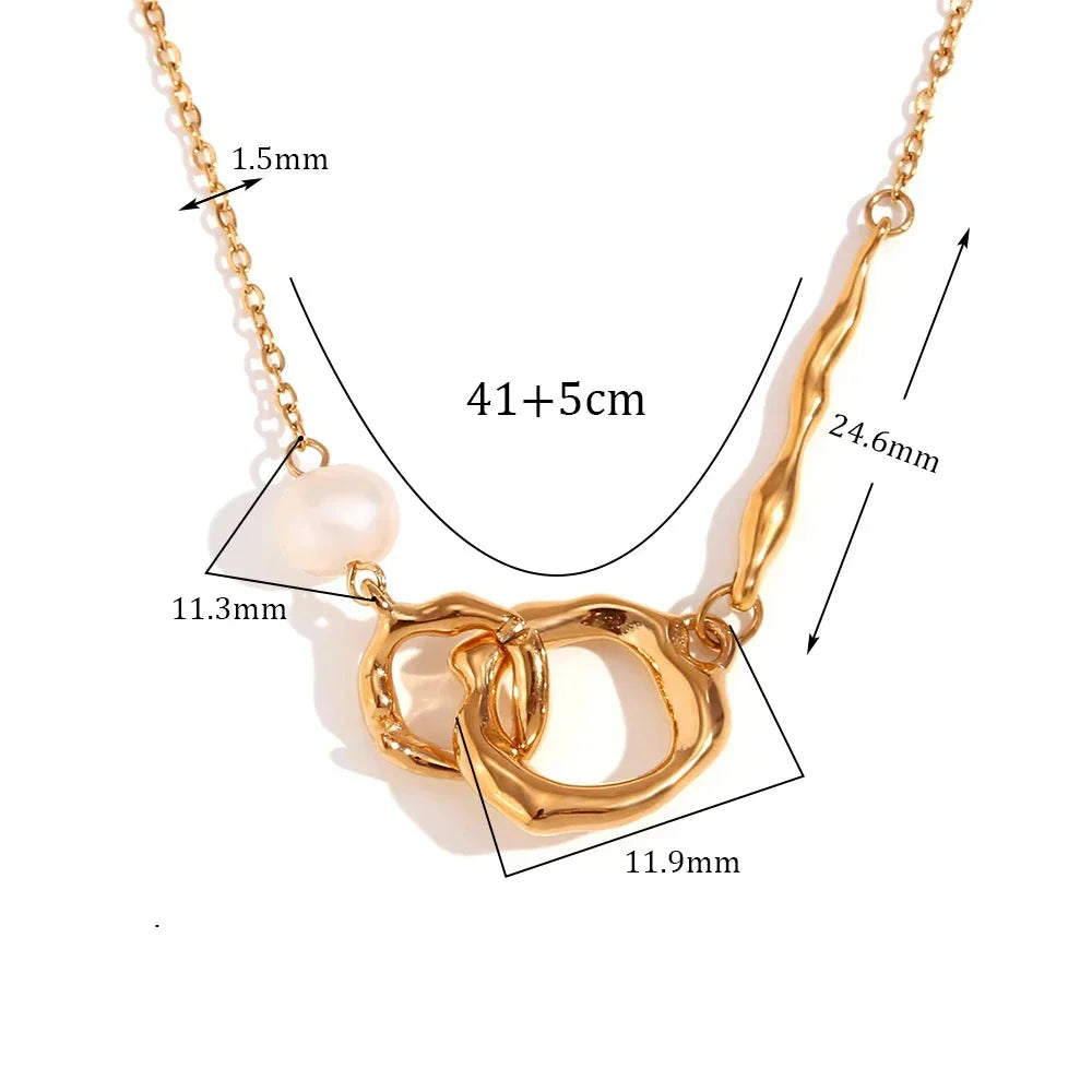 Colar Elegância Pérola e Zircônia Banhado a Ouro