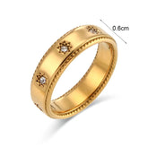 Anel Estrela de Zircão Banhado a Ouro 18K