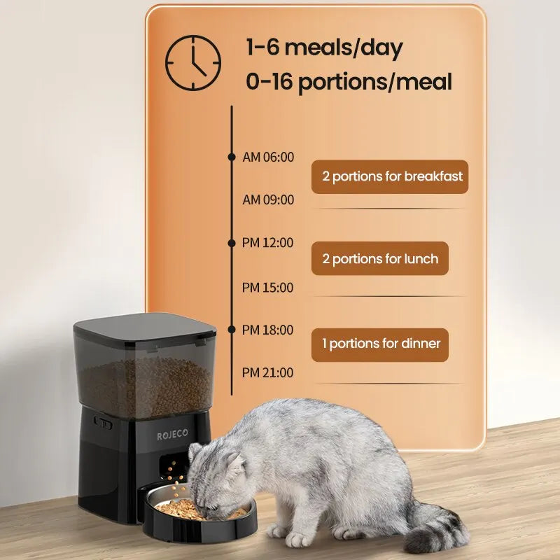 Alimentador automático para animais de estimação, versão automática, dispensador de comida para gato, acessórios, controle inteligente, alimentador para animais de estimação, cães, gatos