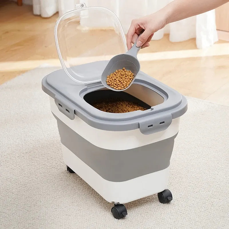 Porta Ração Dobrável Folder™ | Para Cachorro e Gato