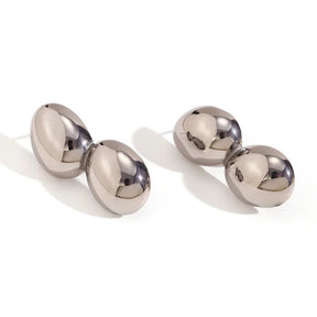 Brincos Elegantes de Zircônia em Aço Inoxidável