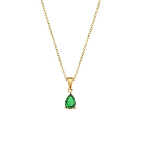 Colar Cristal Colorido Waterdrop Banhado a Ouro