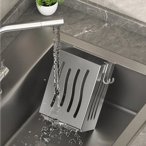 Rack de utensílio de cozinha de 1 peça-suporte de pauzinho de drenagem multifuncional, caixa de armazenamento de talheres de parede ou independente, plástico