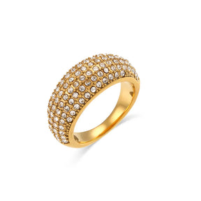 Anel de Luxo com Zircônia Banhado a Ouro