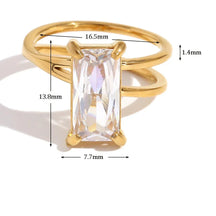 Anel Elegante de Zircônia com Camada Dupla