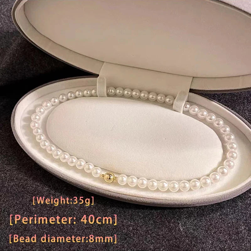 Colar Elegante de Pérolas com Fecho Magnético