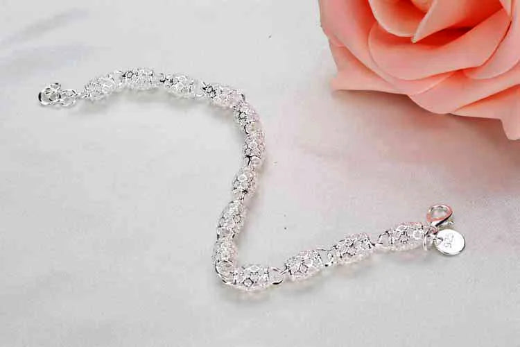 Pulseira Geométrica de Prata Esterlina 925 para Mulheres