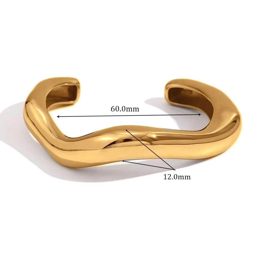 Pulseira Onda Líquida Banhada a Ouro 18K Burnetts Joias