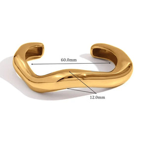 Pulseira Onda Líquida Banhada a Ouro 18K Burnetts Joias