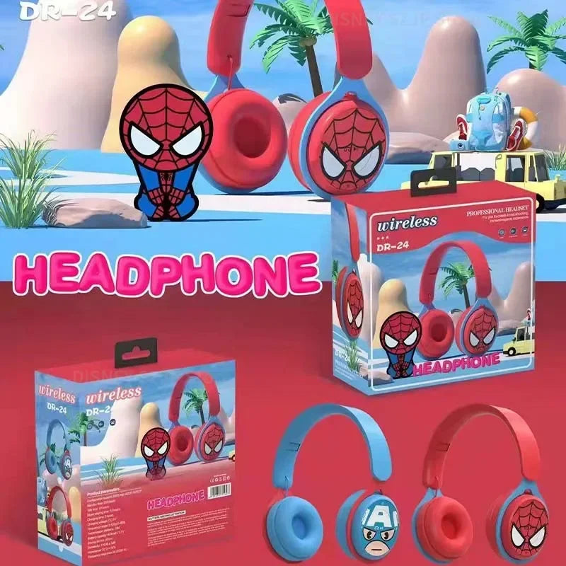 Fone Disney marvel y08 sem fio bluetooth fones de ouvido dobrável alta fidelidade surround som portátil para crianças anime dos desenhos animados kids