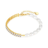 Pulseira de Pérolas e Zircão Elegância Burnetts