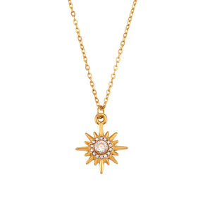 Colar Lucky Star com Zircônia e Pérola