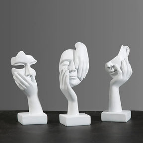 O Silêncio é Ouro - Estatueta Pensador de Arte Abstrata