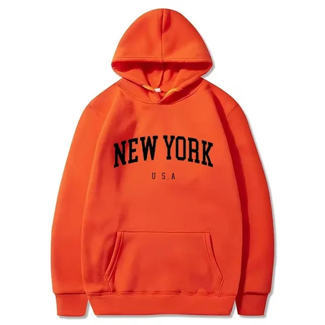 Unissex nova york - New York eua cidade hoodies moda carta impressa moletom gráfico solto casual harajuku com capuz pulôver sportwear