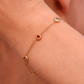 Pulseira Elegante de Zircônia Colorida