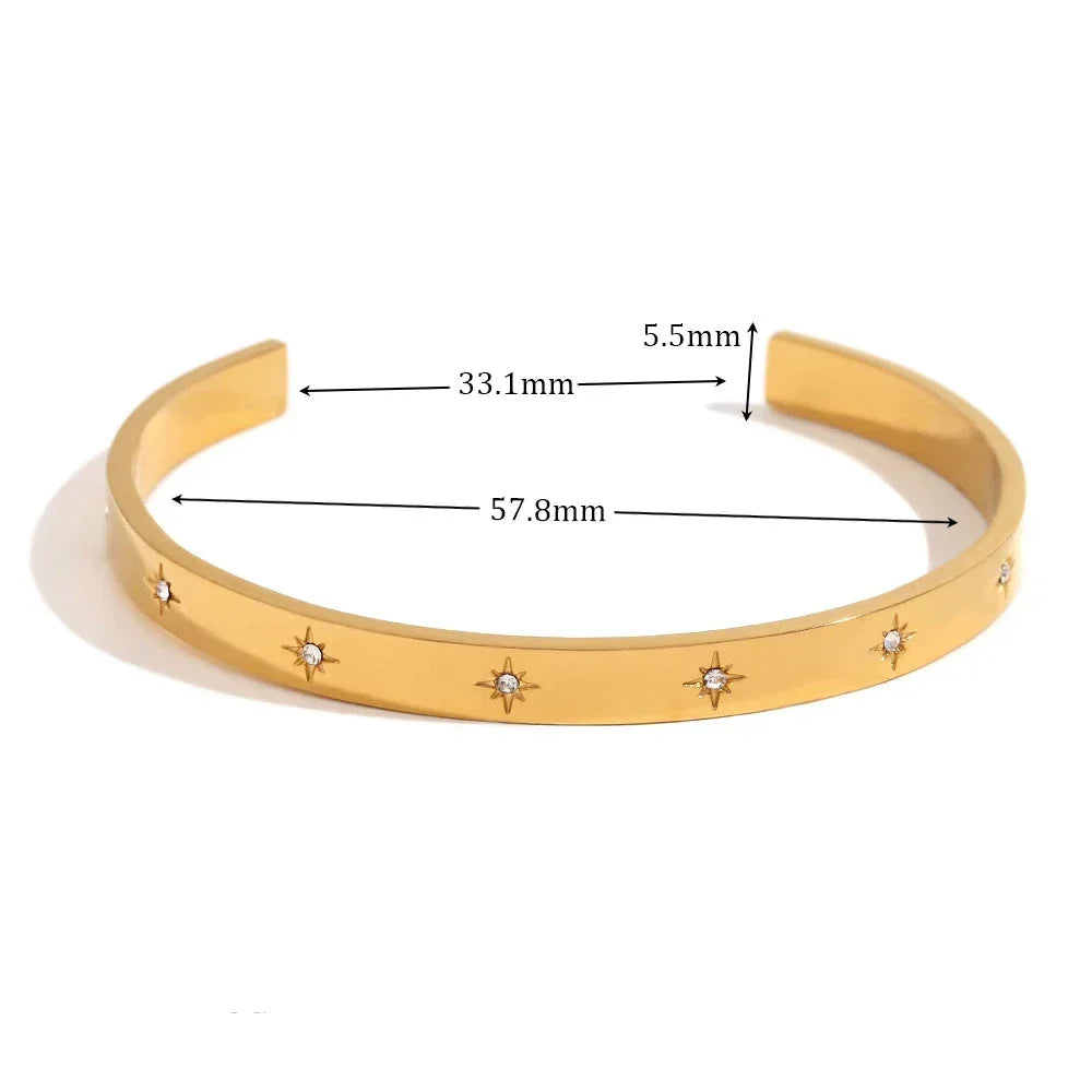 Pulseira Estrela Zircão Banhada a Ouro 18K Starlook