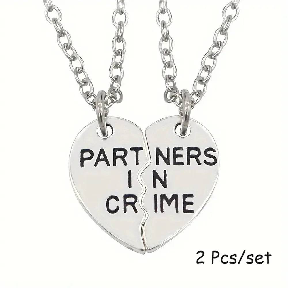 2 Pcs/Set Best Friend Necklace Creative Pentagram Pendant Alloy Accessories Friendship Necklace Best Friend Alloy Pendant