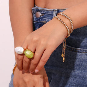 Pulseira de Zircônia Banhada a Ouro 18K Burnetts