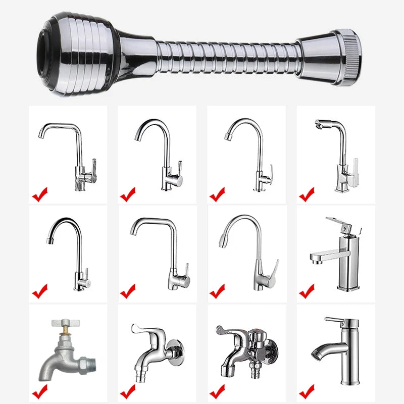 Utensílios de cozinha 2 modos 360 rotativo, borbulhador, extensor de torneira de alta pressão, economia de água, acessórios de cozinha para banheiro