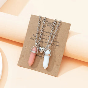Colar de Casal Yin Yang com Pingente de Cristal