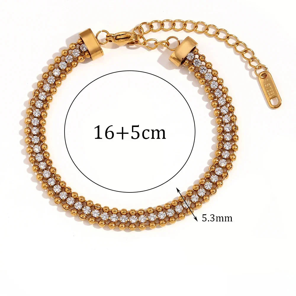 Pulseira de Zircônia Banhada a Ouro 18K Burnetts