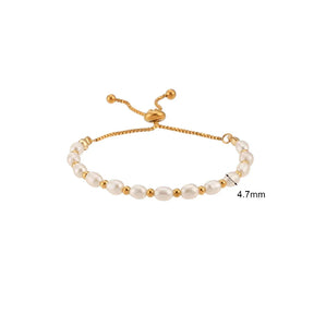 Pulseira Elegante de Pérolas e Aço Inoxidável Burnetts Joias